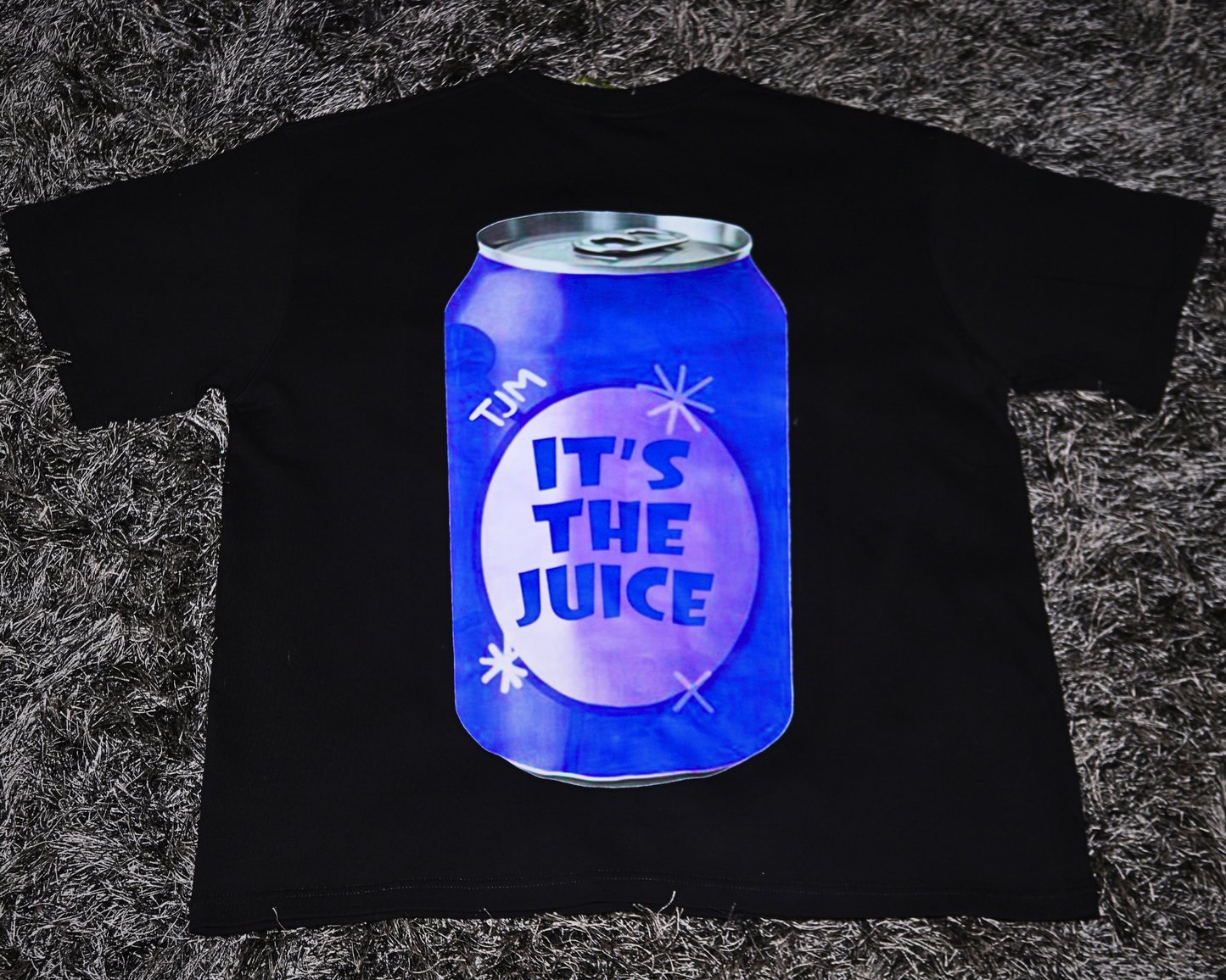 ITS THE JUICE X 8everage 8oyz BLACK ClueBerry Soda Oversized Heavyweight T-Shirt