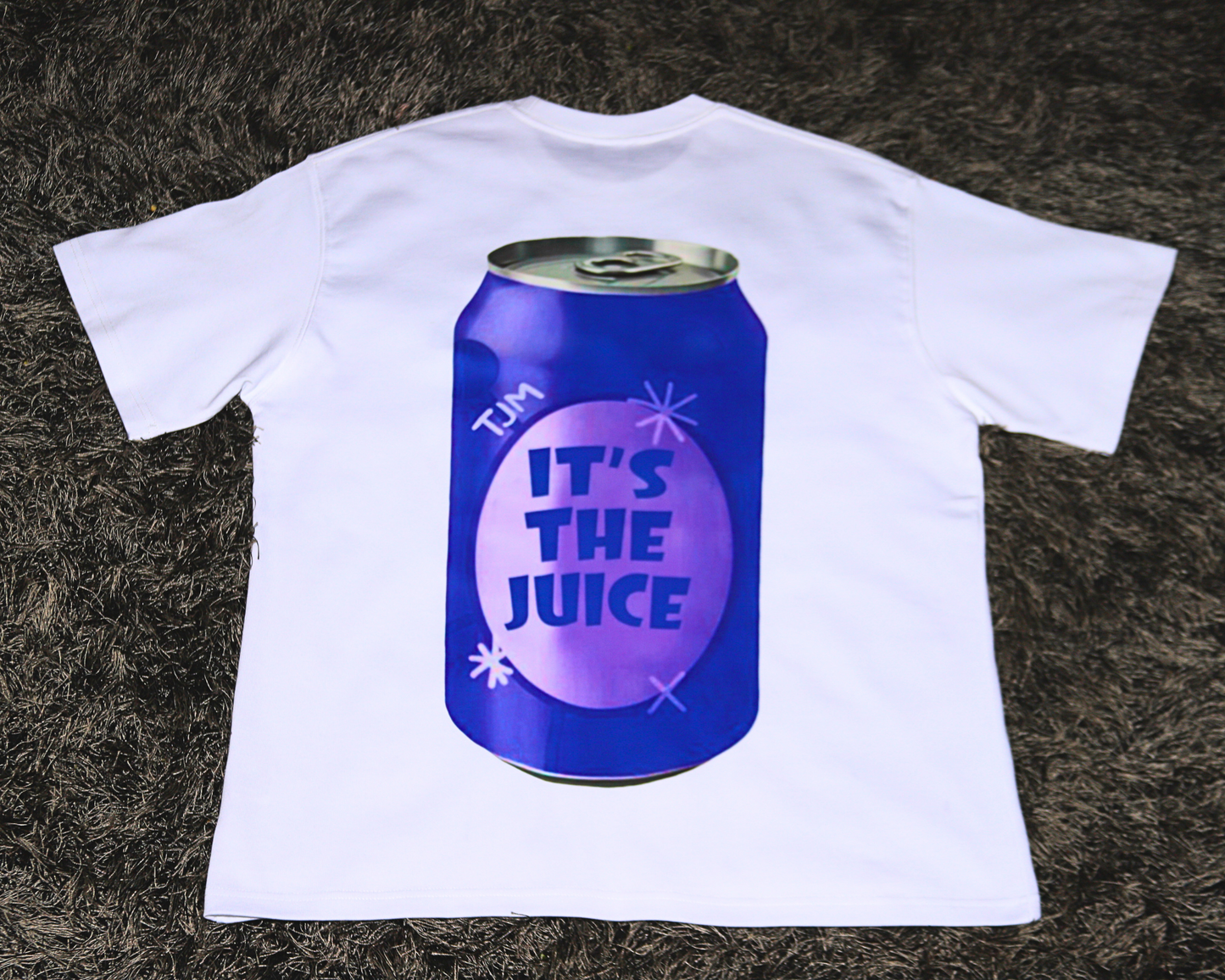 ITS THE JUICE X 8everage 8oyz BLACK ClueBerry Soda Oversized Heavyweight T-Shirt